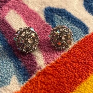 Macy's Silver Crystal Cluster Earrings